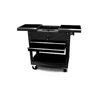 Shop cart steel 1-shelf 30x27.875x14.625" 4-swivel casters black powdercoated
