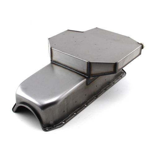 Chevy sbc 350 7qt champion rear sump driver side 2pcs rms unplated oil pan