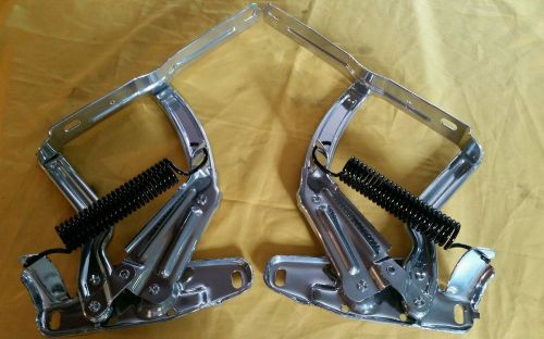 1968-72 pontiac gto lemans tempest hood hinges powdercoated chrome oem 69 70 71