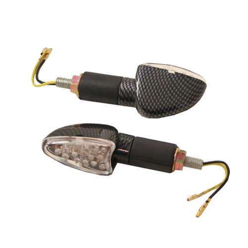 Led carbon long spear motorcycle signals indicators