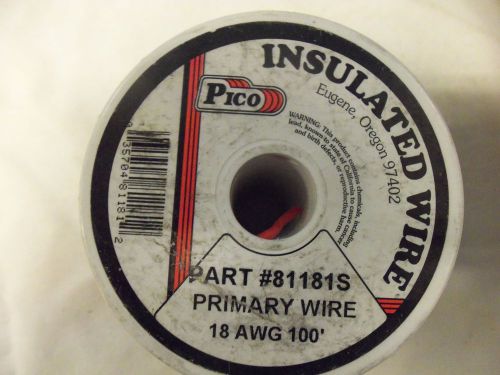 Red primary wire, insulated. 18 awg. 100 feet.
