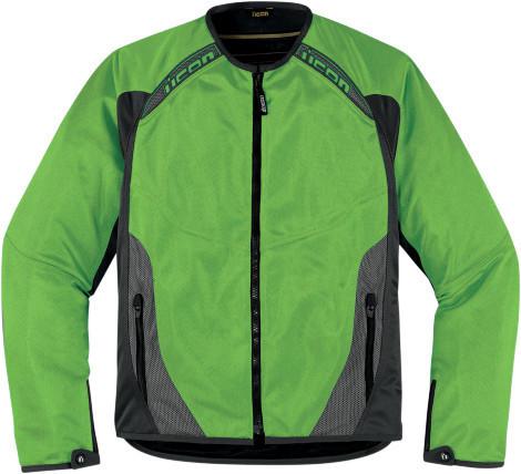 Icon anthem mesh textile mens motorcycle jacket green s sm small