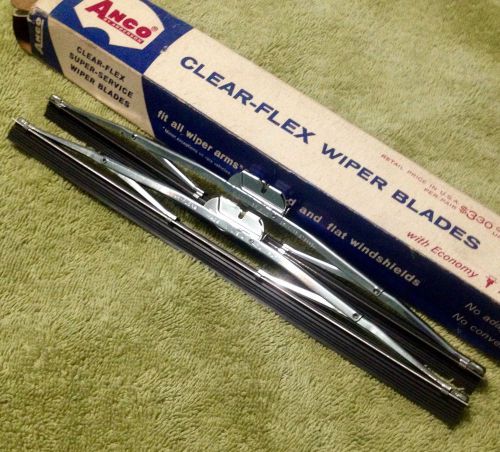 Nos anco 10" clear-flex wiper blades shiny stainless