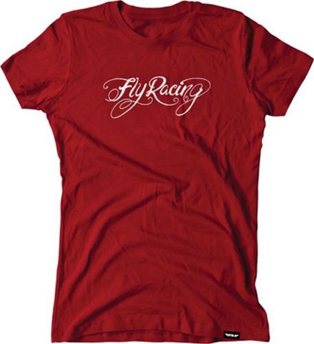 Fly racing logo womens casual mx t-shirt red