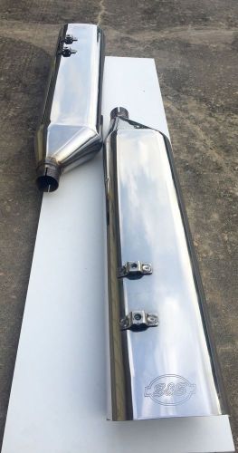 S&amp;s stainless steel performance oval slip-on mufflers #1801-0016 harley davidson