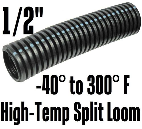 Automotive wiring insulation high-temp split loom -40° to 300°f 1/2" inch, 13 mm
