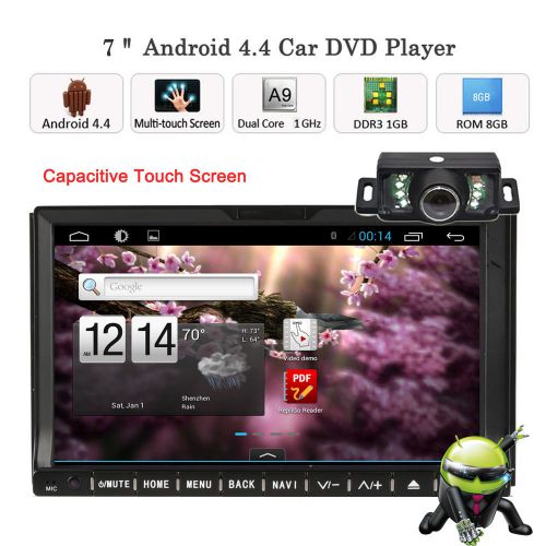 1080p hd7''2din car dvd player gps navi 3g wifi radio capacitive android 4.4+cam