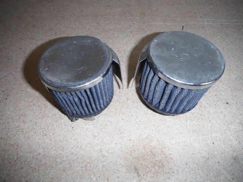 Crankcase breather filters with chrome shields k&amp;n