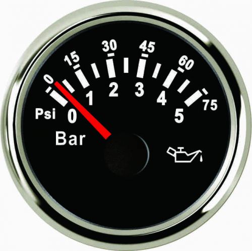 52mm black oil pressure gauge 0-5bar pmp2-bs-0-5 (800-00040)