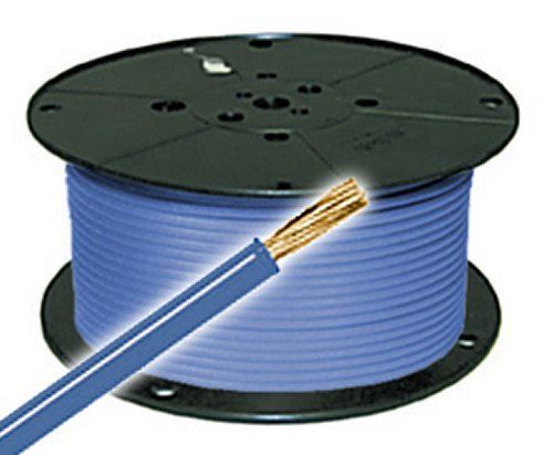 73' blue 10 ga primary wire- all copper  stranded auto cable usa made