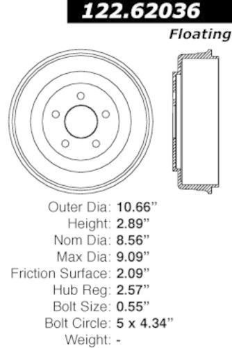 Centric parts 122.62036 rear brake drum