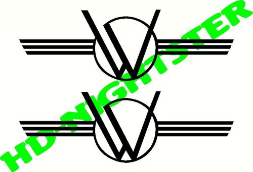 Willys coupe jeep overland truck pinstripe custom vinyl decal emblem pair