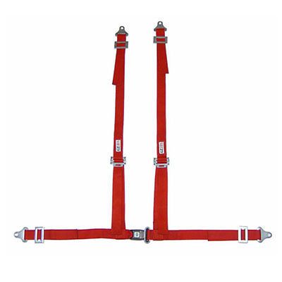 Rjs 2" off-road harness, 4-point, push buckle, bolt-in tabs, hot pink