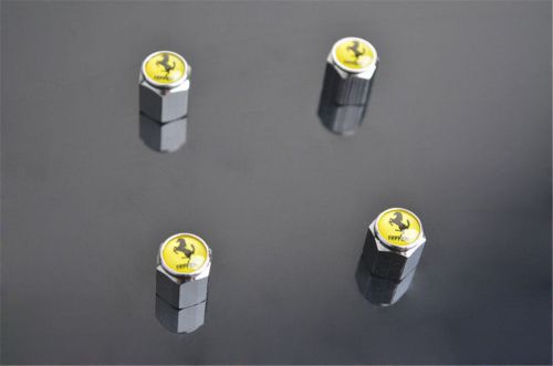 Valve stems caps tire wheel valve stems wheel caps for ferrari 4pcs