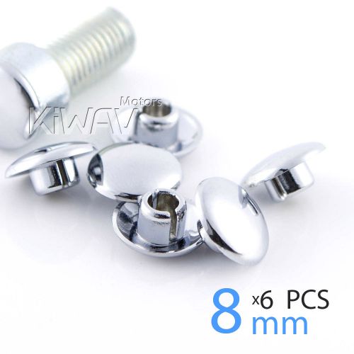 Budget chrome bolt cap screw cover for 8mm bolt (6mm allen key) 6pcs/packε