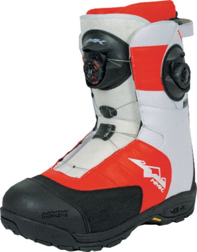 Hmk team focus mens&#039;s white &amp; orange snowmobile boot six adult sizes