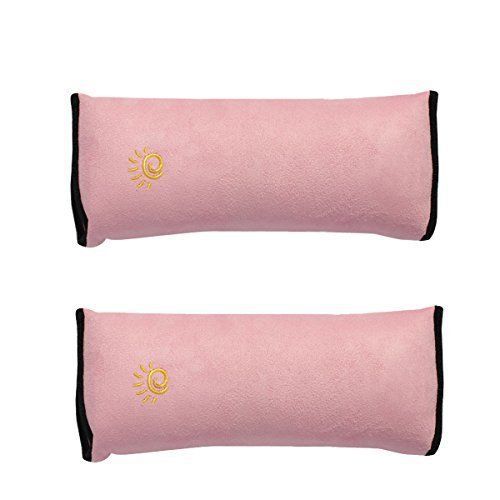 Happy cherry 2 x children baby seat belt soft comfort shoulder pads pillow pink