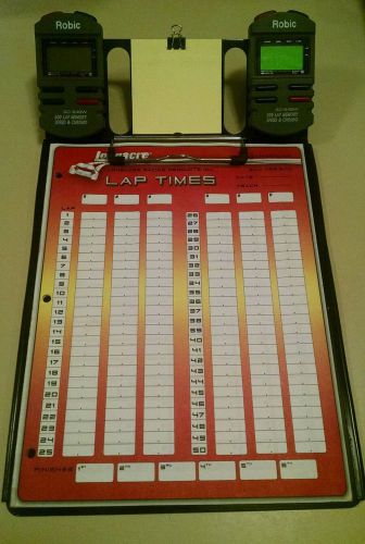 Longacre 22330 2 car stopwatch clipboard w/ robic backlit sc 848w