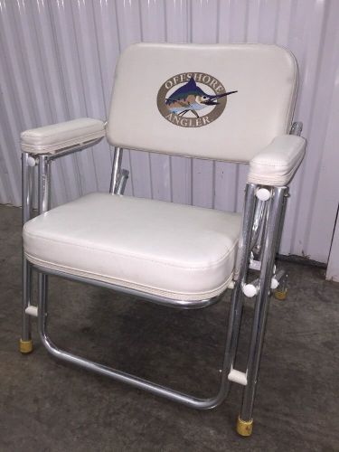 Offshore angler west marine aluminum frame upholstered folding deck chair