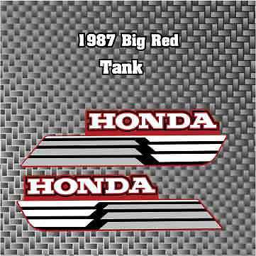 87&#039; 1987 atc 250es atv big red vintage metallic gas tank sticker decals graphic