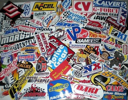 Nhra/nascar/off road racing  "tool box" stickers/decals100+ lot