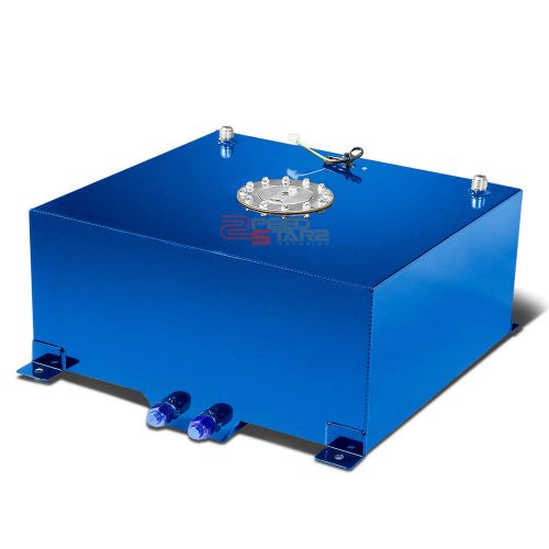 20 gallon/76l racing blue aluminum gas fuel cell tank+level sender 19.75x24x10"