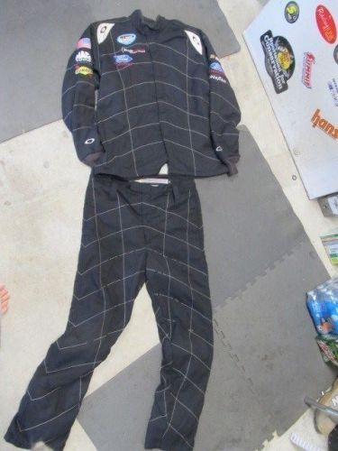 Nascar race used crew suit 2 pc sfi 3/2a-5 oakley ford (#111)