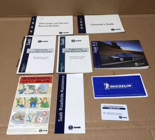 Saab 9-3 93 oem 1999 99 original factory owners manual book guide set 52368480