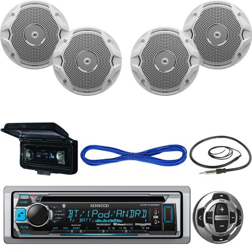 Kenwood bluetooth cd usb boat radio,6.5&#034; jbl speakers/wires,remote,antenna,cover