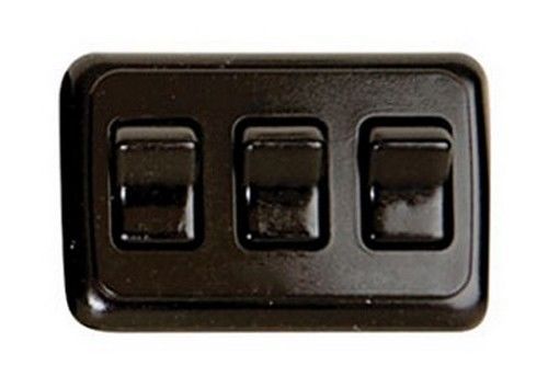 Rv trailer electrical contoured on/off triple switch black a-3315
