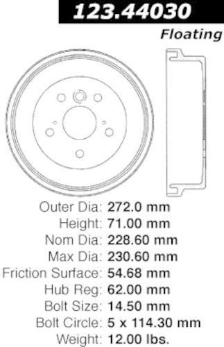 Centric parts 123.44030 rear brake drum