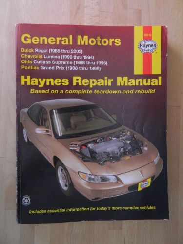 Gm buick regal chevy lumina pontiac grand prix olds cutlass 88- 02 haynes manual