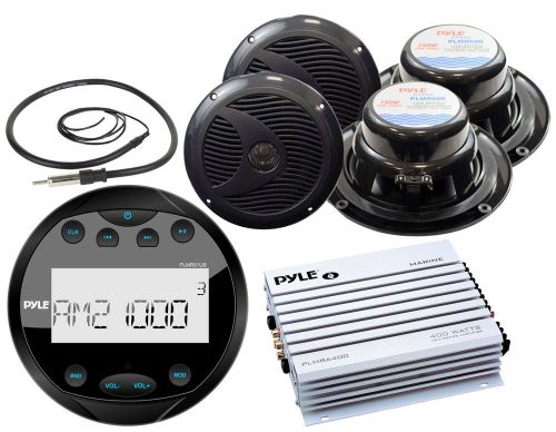 400w  marine amplifier, 6.5&#034; speakers, pyle boat bluetooth usb aux radio/antenna