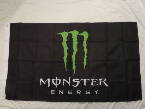 Monster energy black 3 x 5 polyester banner flag man cave supercross racing!!!
