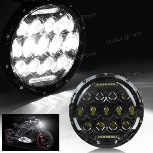 Led cree hi/lo beam headlight drl for harley motorcycle bike 4000lm 75w white