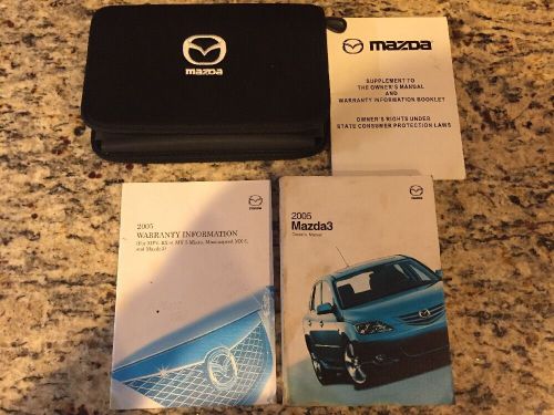 2005 mazda 3 owners manual set with case oem lqqk!!!