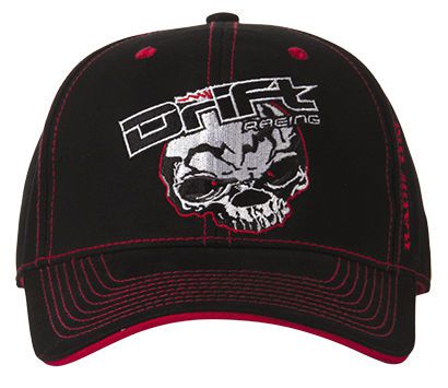 Drift racing men&#039;s skull cap / hat - osfm - black / red 5245-506