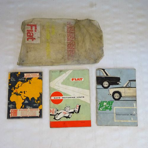 Original 1960s fiat 124 car manuals w/ original bag