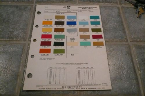 1976 dodge truck motor home ditzler ppg color chip paint sample -