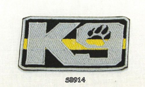 K9 yellow gray on black iron on small badge patch for biker vest sb914