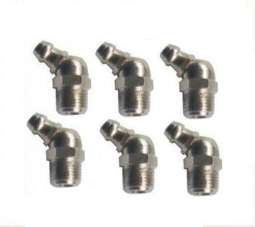 6 pieces metric grease fitting m12 m12x1 m12x1.0 zerk nipple 45 degree deg l-cg