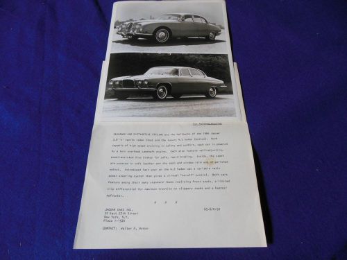 Original 1965 jaguar 3.8s 4.2 factory press photo with release