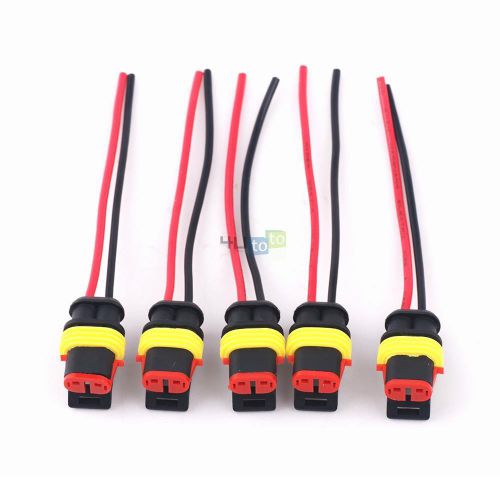 5pcs/set 2 pin 2 way electrical connector 10 awg wire waterproof fit boat car