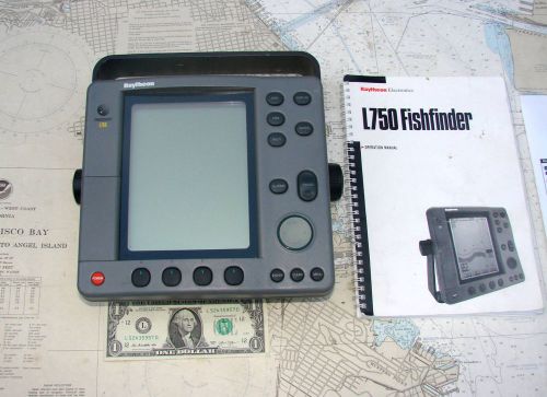 Raytheon l750 fish/depthfinder display wmount-manuals-12 photos-sopisticated !!