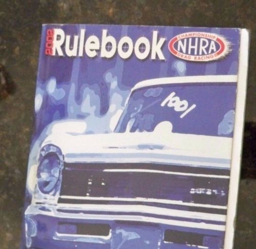 2002 nhra rule book, paper back, original