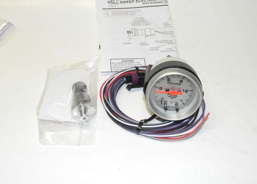 Autometer ultimate electrical full sweep fuel pres gauge 2 1/16&#034; exc cond