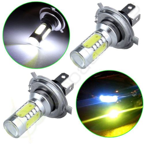 2x projector led xenon white h4 hb2 9003 60w 1200lm cob driving light bulbs lamp