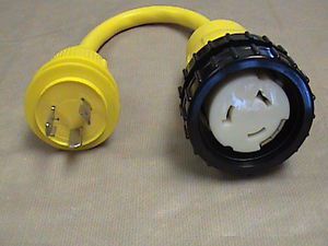 New marine boat cable adapter 125v 30 amp male to 125/250v 50 amp female