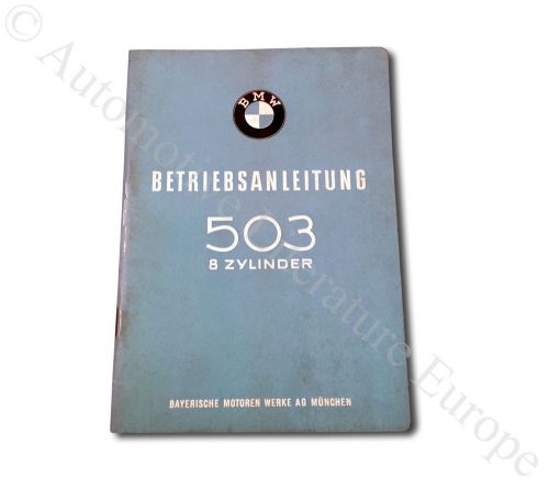 1958 bmw 503 convertible owner&#039;s manual handbook german - 100% original!