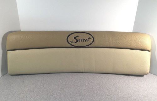New scout boat 2-tone tan w/brown trim 195sf bow back cushion - 29" x 9"  (w-46)